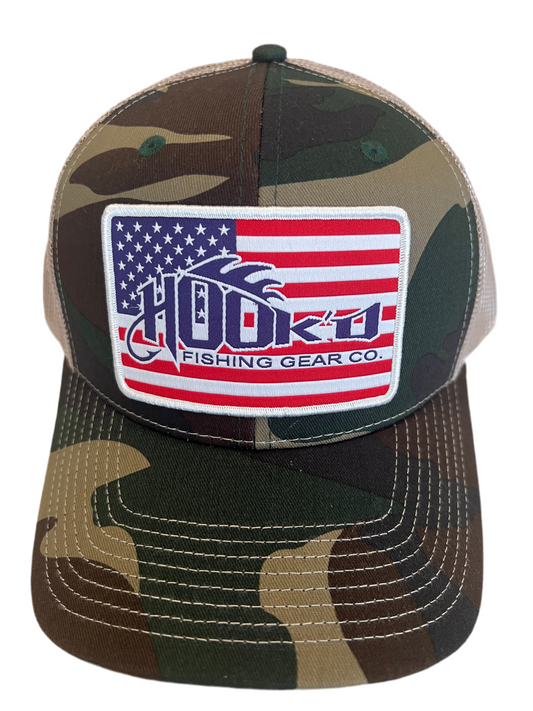 Hook’d Flag Camo Patch Logo Hat (10)